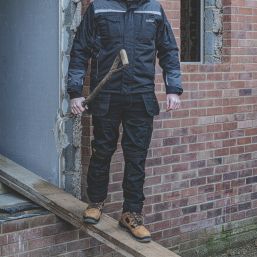 DEWALT Logan Pro-Stretch Work Trousers Black 32" W 31" L