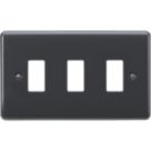 Knightsbridge Part M 3-Module Grid Faceplate Anthracite