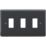 Knightsbridge Part M 3-Module Grid Faceplate Anthracite