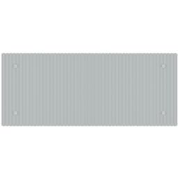 Splashback  Bathroom Splashback Fluted Clear with Brushed Chrome Caps 250mm x 600mm x 4mm