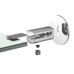 Swirl Caldew Chrome Stainless Steel, Tempered Glass & Zinc Alloy Bathroom Shelf 400mm x 107mm x 50mm