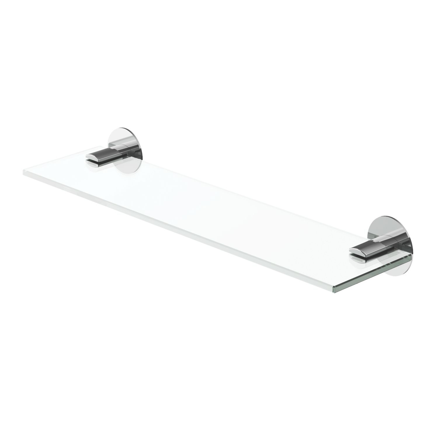 Swirl Caldew Chrome Stainless Steel, Tempered Glass & Zinc Alloy Bathroom Shelf 400mm x 107mm x 50mm (527YT)