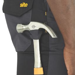Site Allman Multi-Pocket Stretch Work Trousers Grey / Black 36" W 32" L