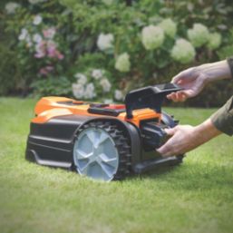 LawnMaster 24V 4.0Ah Lithium MX Brushless Cordless 18cm VBRM18AMDR Vision Robotic Mower with Docking Station