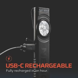 Nebo Sim Mini UV Rechargeable LED Flashlight Black 150lm