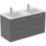 Ideal Standard i.life B Wall Hung Vanity Unit with Chrome Handles & Double Basin Matt Quartz Grey 1200mm x 505mm x 630mm