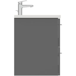 Ideal Standard i.life B Wall Hung Vanity Unit with Chrome Handles & Double Basin Matt Quartz Grey 1200mm x 505mm x 630mm