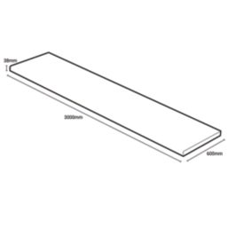 Wilsonart  Matt White Sparkle Effect Laminate Worktop 3000mm x 600mm x 38mm