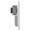 British General Nexus Metal 2-Gang Dual Voltage Shaver Socket 115/240V Pearl Nickel with White Inserts