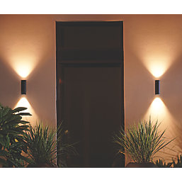 Philips Hue Appear Outdoor LED Wall Light Black 8W 710-1180lm 2 Pack