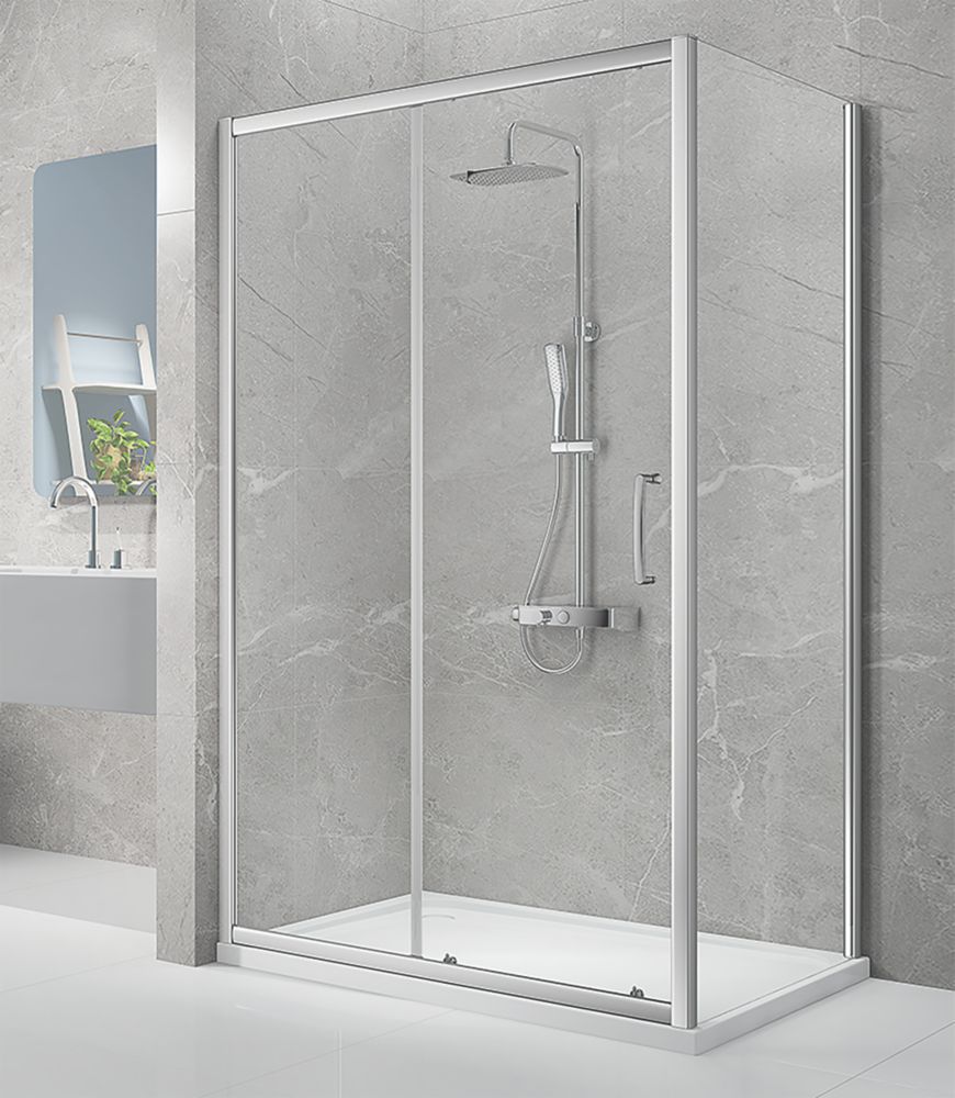 Triton Neo Eight Framed Rectangular Sliding Door Shower Enclosure Reversible Chrome  1200mm x 800mm x 1900mm