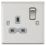 Knightsbridge CS7BCG 13A 1-Gang DP Switched Single Socket Brushed Chrome  with Colour-Matched Inserts