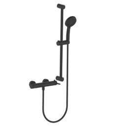 Ilovik Rear-Fed Exposed Matt Black Thermostatic Shower Kit