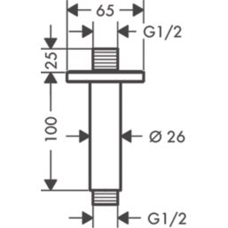Hansgrohe Vernis Shape  Shower Arm Chrome 100mm x 26mm