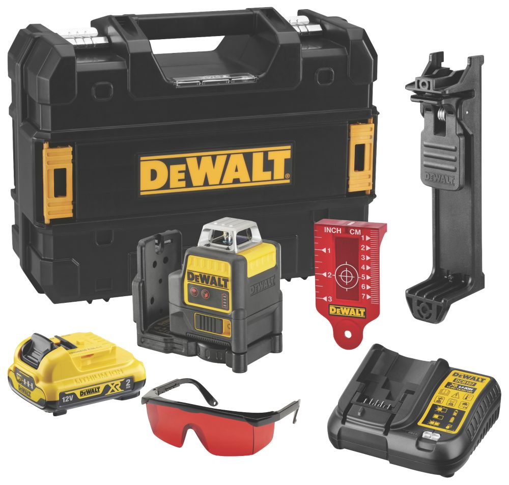 Refurb DeWalt DCE0811D1R-GB 12V 1 x 2.0Ah Li-Ion XR Red Self-Levelling Multi-Line Laser Level