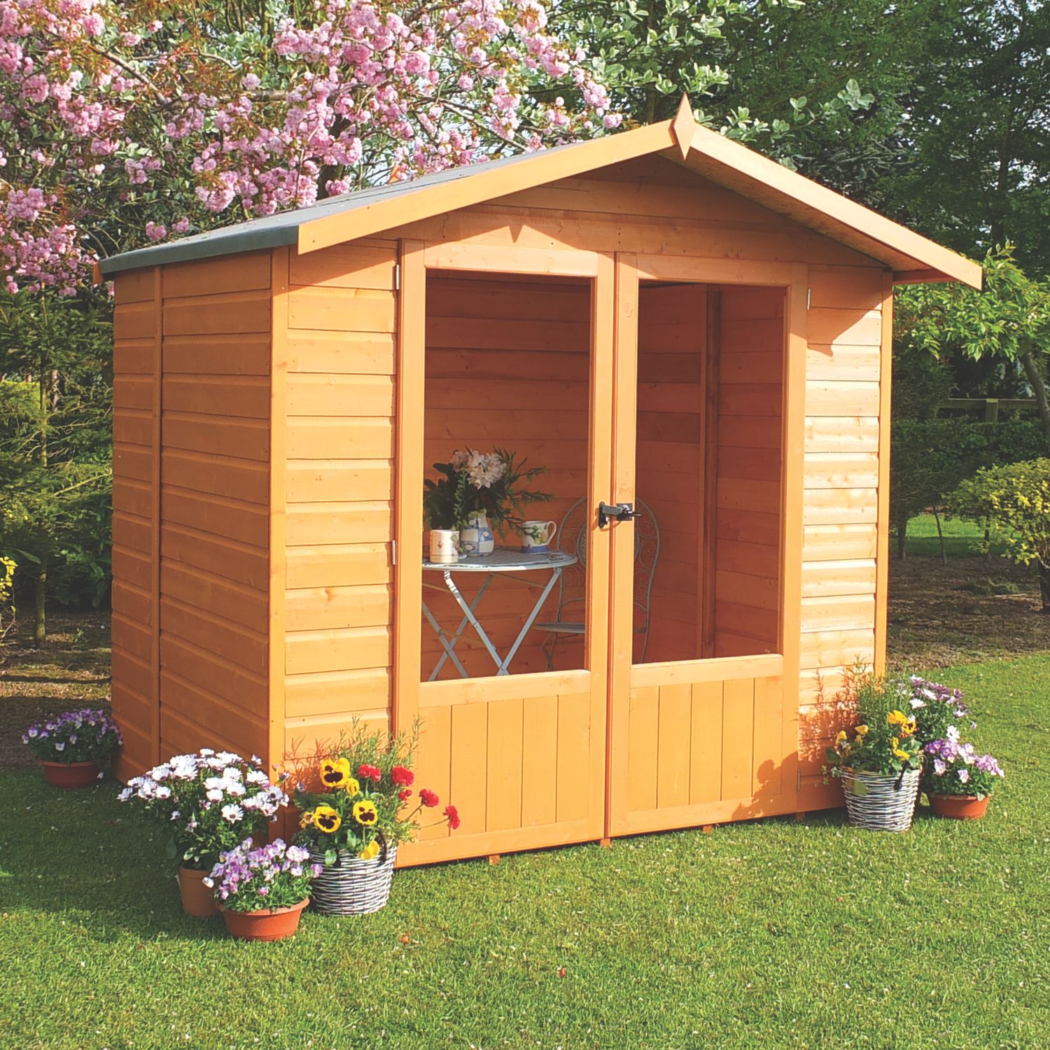 Shire Avance 6' 6" x 5' (Nominal) Apex Shiplap T&G Timber Summerhouse (5291X)