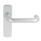 Smith & Locke Excell Fire Rated Latch Door Handle Set Pair Satin Aluminium