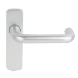 Smith & Locke Excell Fire Rated Latch Door Handle Set Pair Satin Aluminium
