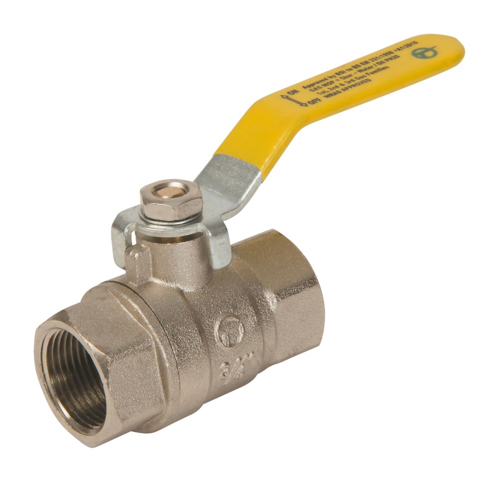 Tesla  BSP Full Bore 3/4" Lever Ball Valve with Yellow Handle