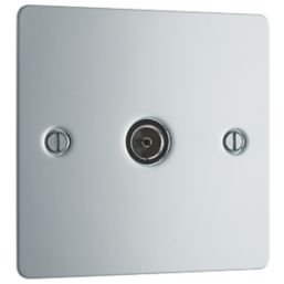 LAP  1-Gang Female Coaxial TV Socket Polished Chrome