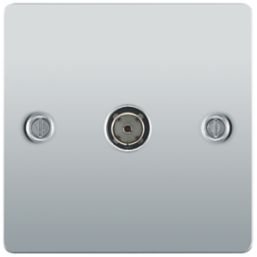 LAP  1-Gang Female Coaxial TV Socket Polished Chrome