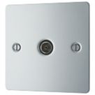 LAP  1-Gang Female Coaxial TV Socket Polished Chrome