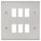 Knightsbridge  6-Module Grid Faceplate Brushed Chrome
