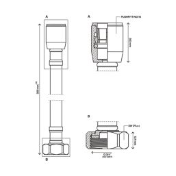 Flomasta Push-Fit Twist Straight Flexible Hose 15mm x 3/4" x 300mm