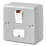 MK Metal-Clad Plus 13A Switched Metal Clad Fused Spur with Neon Aluminium with White Inserts