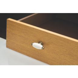 Elite Knobs & Handles Hampstead Porcelain Cabinet Knob Antique Brass 60mm