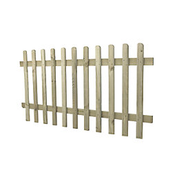 Forest Ultima Picket  Fence Panel Natural Timber 6' x 3' Pack of 4