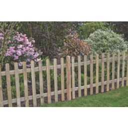 Forest Ultima Picket  Fence Panel Natural Timber 6' x 3' Pack of 4