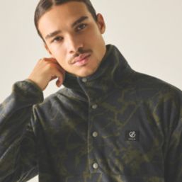 Dare 2B Printed Half Fleece Martini Olive Cracked Large 41-42" Chest