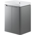 Floorstanding Vanity Unit & Basin Matt Grey 605mm x 460mm x 840mm