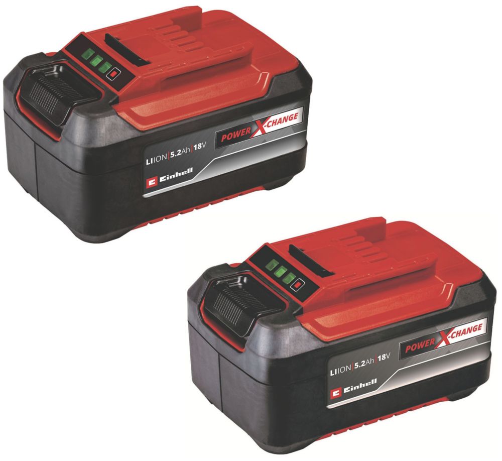 Einhell 18V 5.2Ah Li Ion Power X Change Battery 2 Pack Screwfix