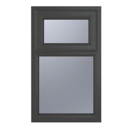 Crystal  Top Opening Obscure Double-Glazed Casement Anthracite on White uPVC Window  905mm x 1040mm