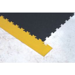 Ecotile ESD X-Joint Interlocking 5mm Floor Tile Corner Ramps Yellow 587mm x 90mm 2 Pack
