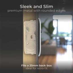 British General Nexus Metal 13A 1-Gang SP Switched Socket + 3A 18W 2-Outlet Type A & C USB Charger Polished Chrome with White Inserts