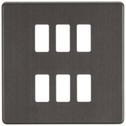 Knightsbridge  6-Module Grid Faceplate Smoked Bronze