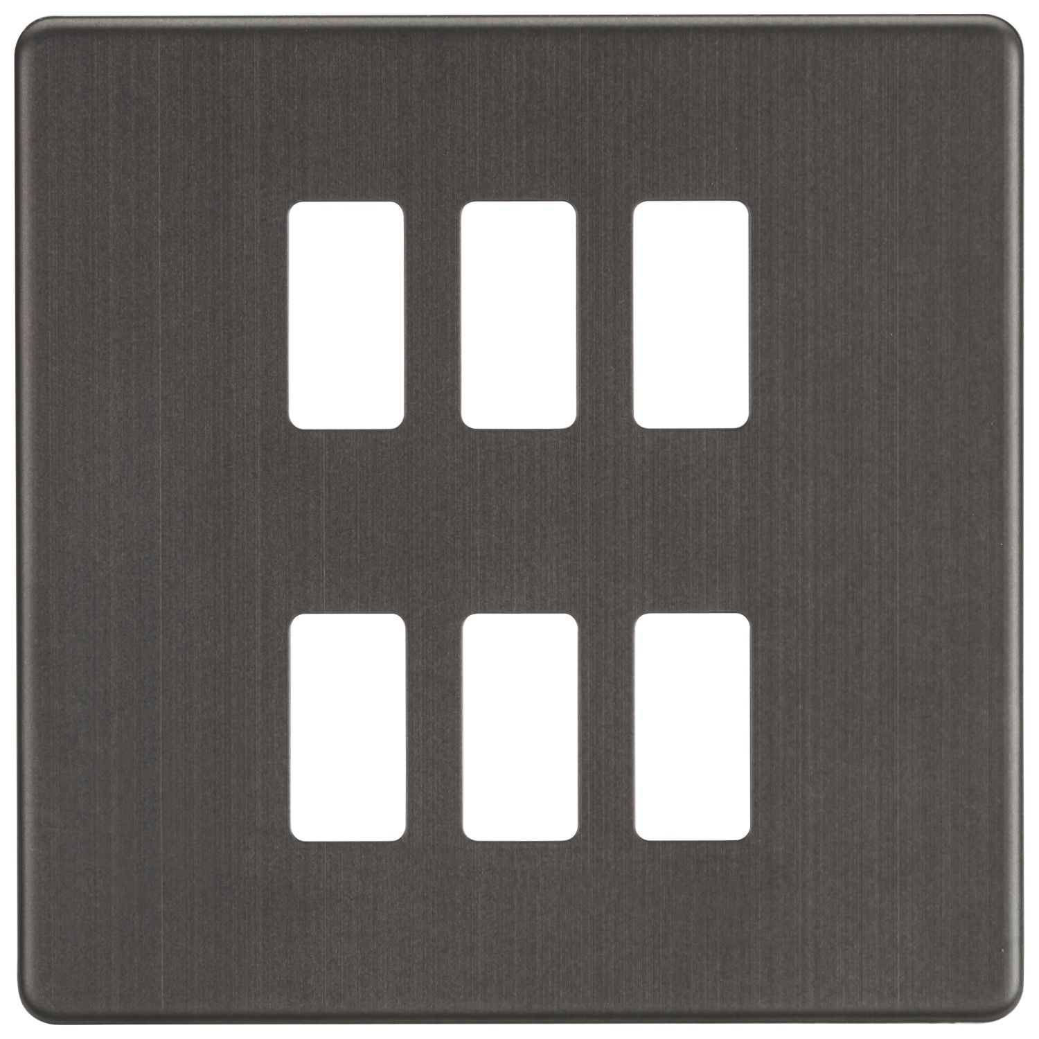 Knightsbridge 6-Module Grid Faceplate Smoked Bronze (530CR)