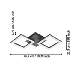 Eglo Paranday-Z LED Smart Ceiling Light Black 15.5W 1800lm