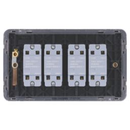 Schneider Electric Lisse Deco 10AX 4-Gang 2-Way Light Switch  Mocha Bronze with Black Inserts