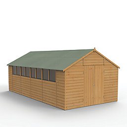 Forest  10' x 19' 6" (Nominal) Apex Shiplap T&G Timber Shed with Base & Assembly
