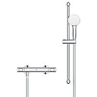 Grohe Precision Flow Rear-Fed Exposed Chrome Thermostatic Shower Mixer Set