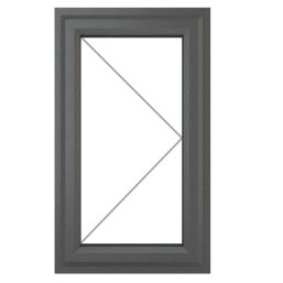 Crystal  Right-Hand Opening Clear Double-Glazed Casement Anthracite Grey uPVC Window 610mm x 820mm
