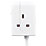 Masterplug 13A 3-Gang Switched  Extension Lead White 2m