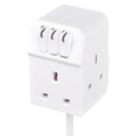 Masterplug 13A 3-Gang Switched  Extension Lead White 2m