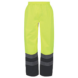 Regatta Pro Hi-Vis Over Trousers Elasticated Waist Yellow / Navy Medium 28" W 31" L