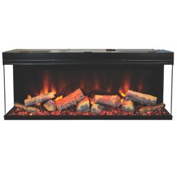 Be Modern Pryzm Arteon 1250-3SL Black Remote Control Wall-Mounted Electric Inset Fire 1495mm x 380mm