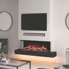 Be Modern Pryzm Arteon 1250-3SL Black Remote Control Wall-Mounted Electric Inset Fire 1495mm x 380mm